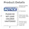 Signmission Please Do Not Leave Children Unattended, 3.5 in W x Rectangle, Vinyl Decal OS-2PACK-NS-D-35-V-17394 - alternate 3